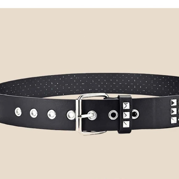 PU Black Studded Belt - Picture 3 of 10